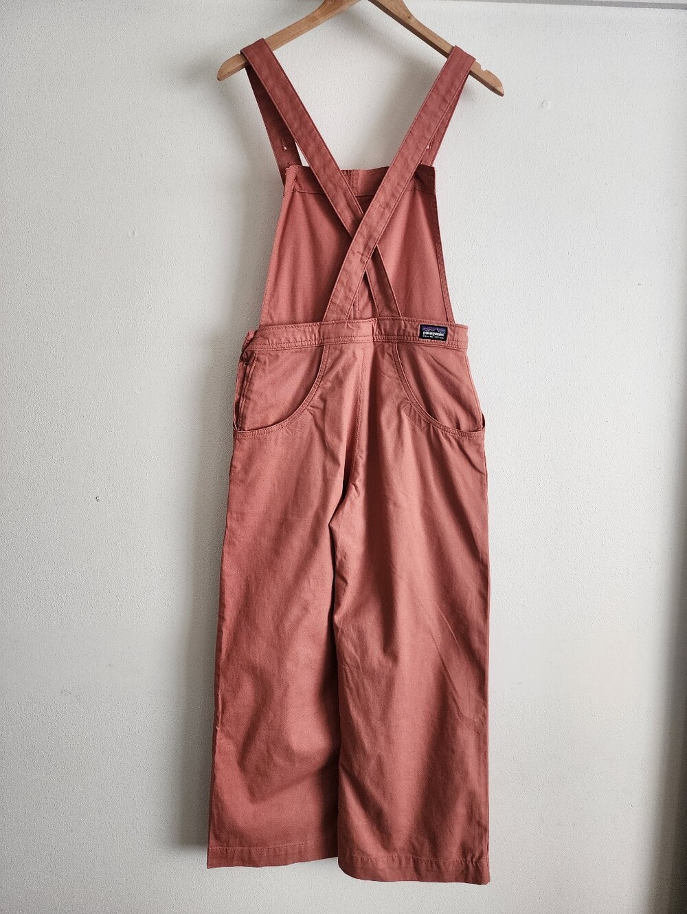 Patagonia Stand Up Cropped Overalls Orange Organic Cotton Utility Summer Sz 2 - Picture 9 of 16
